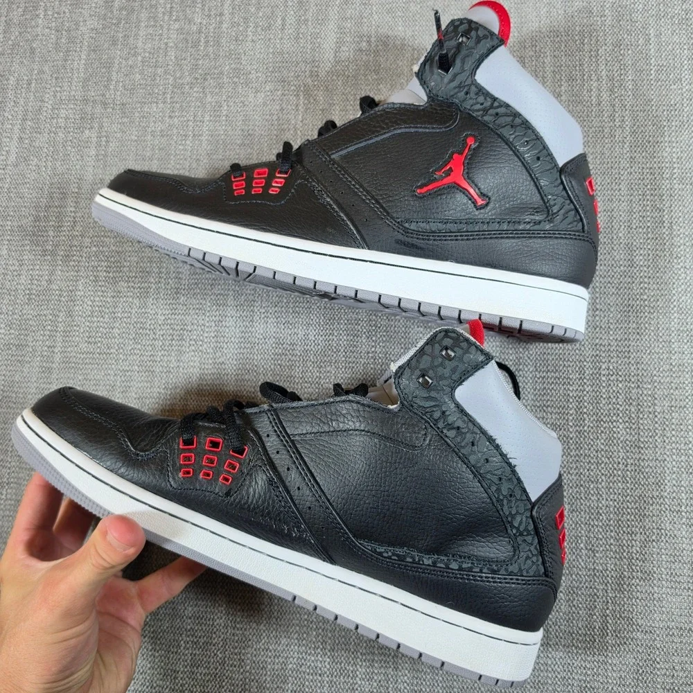 NEW Air Jordan 1 Flight 'Black Red Gray Cement Mens 11 Basketball Shoes